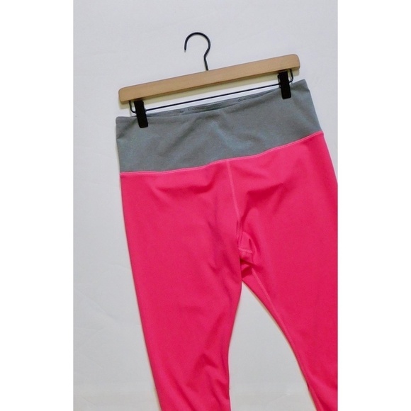 KATE SPADE Colorblock Leggings High Rise Waist Activewear Pink Gray White Large - Picture 4 of 16